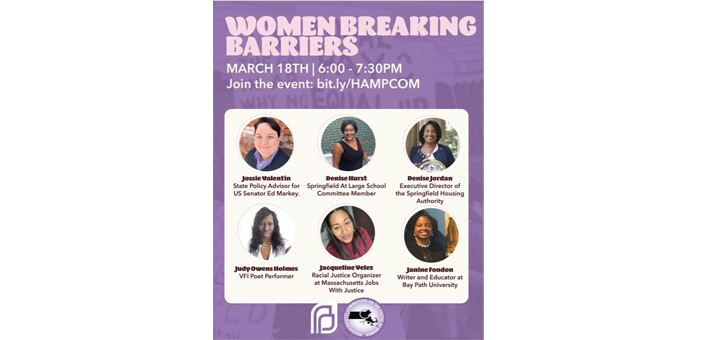 The Hampden County Commission on the Status of Women and Girls, Women’s History Month event, “Women Breaking Barriers”