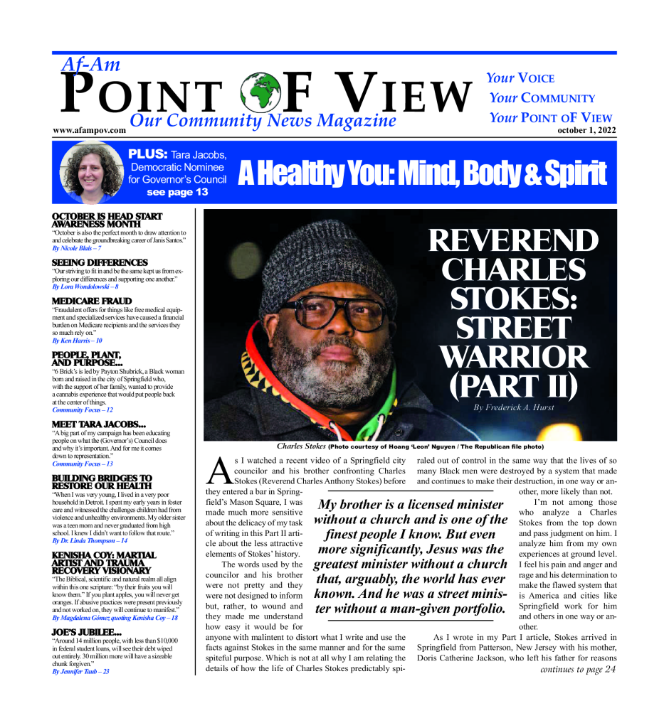 Cover of the October 2022 issue of Af-Am Point of View News Magazine