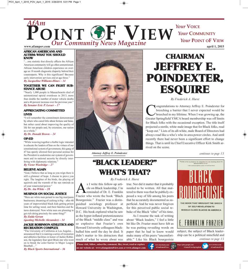 Cover of the April 2015 issue of Af-Am Point of View News Magazine