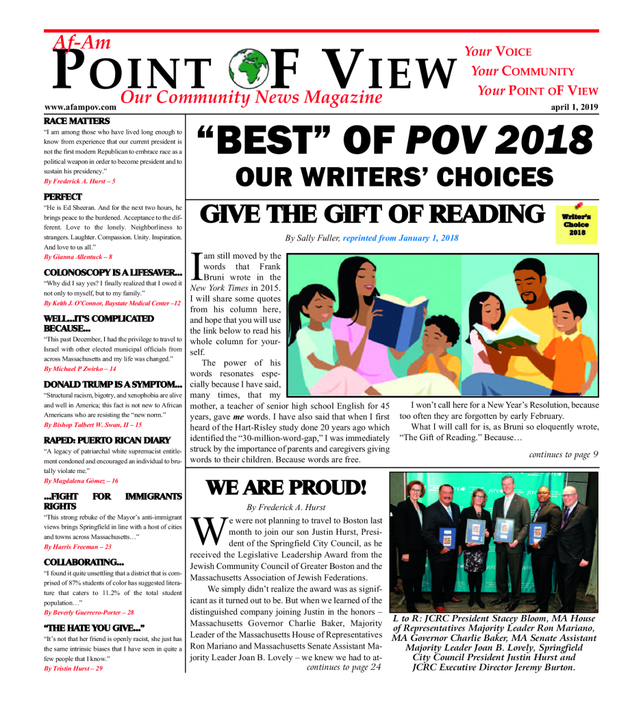 Cover of the April 2019 issue of Af-Am Point of View News Magazine