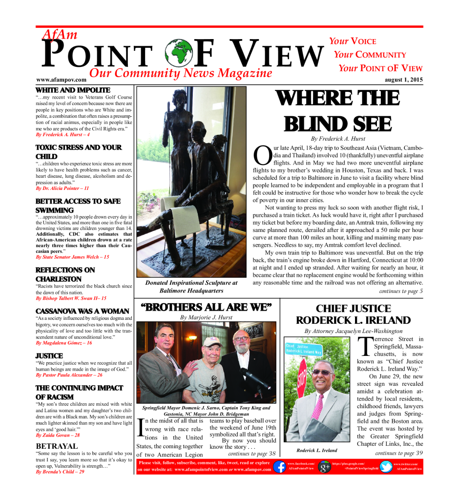 Cover of the August 2015 issue of Af-Am Point of View News Magazine