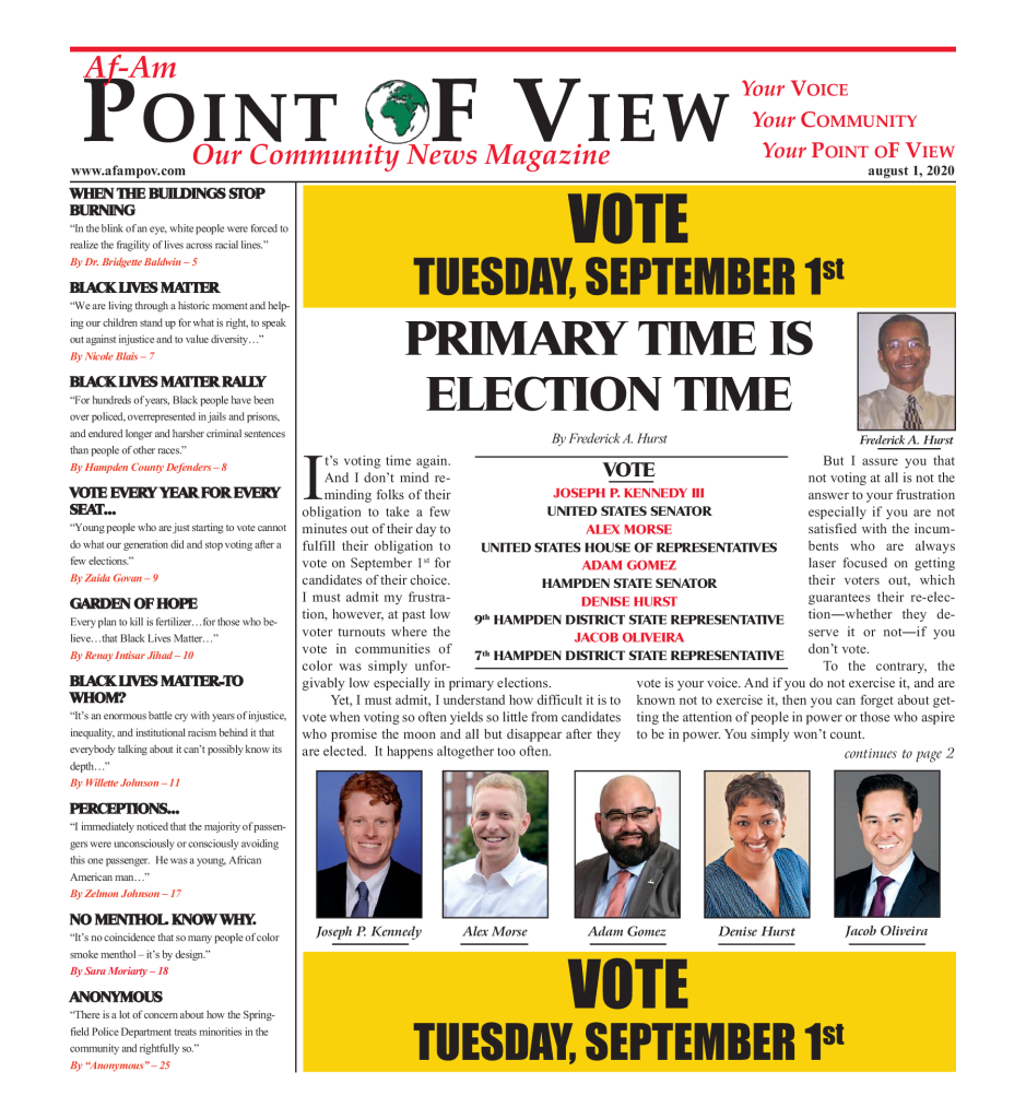 Cover of the August 2020 issue of Af-Am Point of View News Magazine