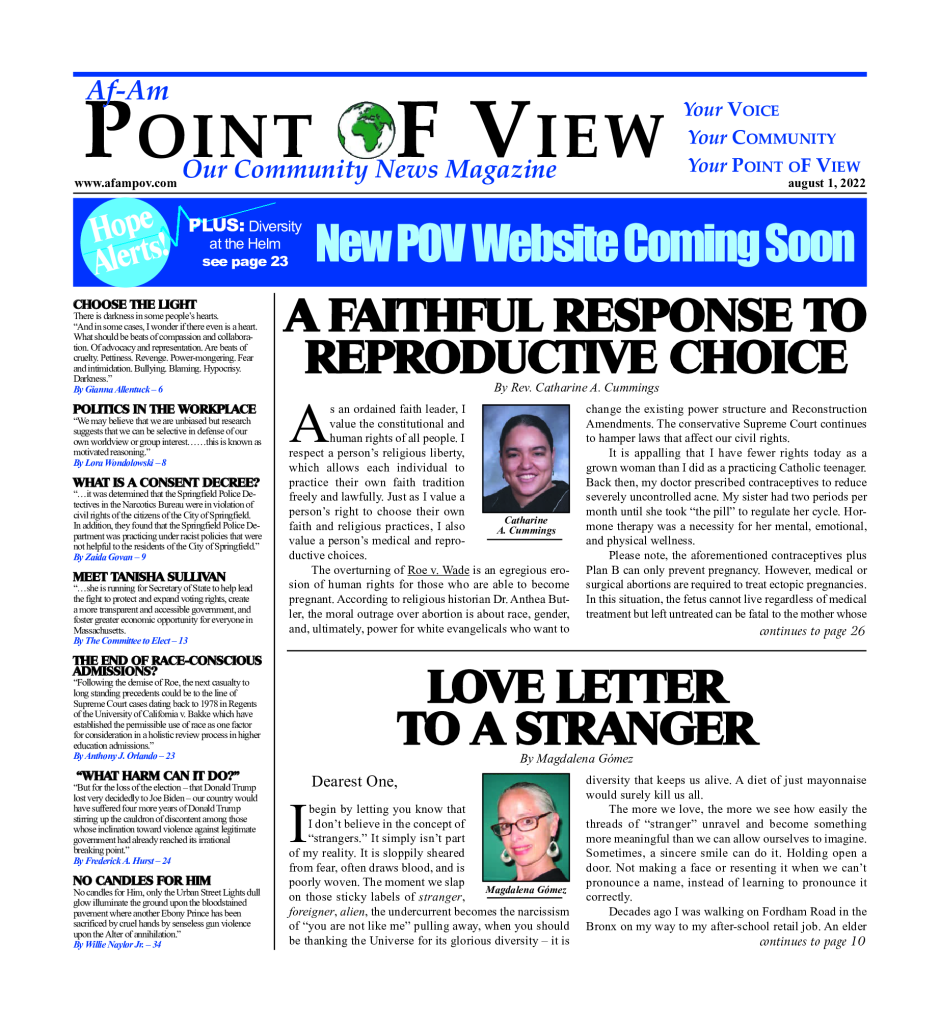 Cover of the August 2022 issue of Af-Am Point of View News Magazine