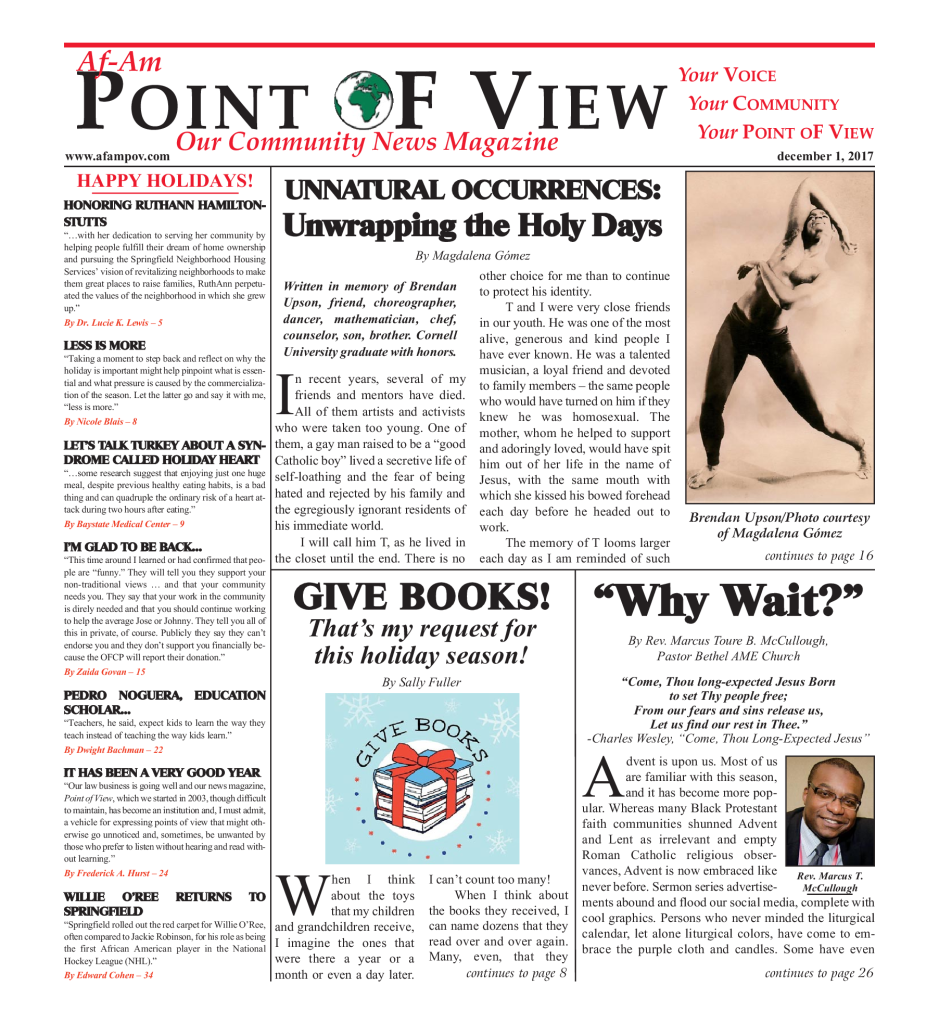 Cover of the December 2017 issue of Af-Am Point of View News Magazine