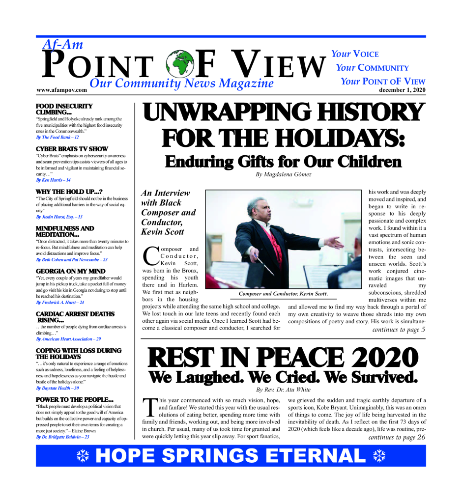 Cover of the December 2020 issue of Af-Am Point of View News Magazine