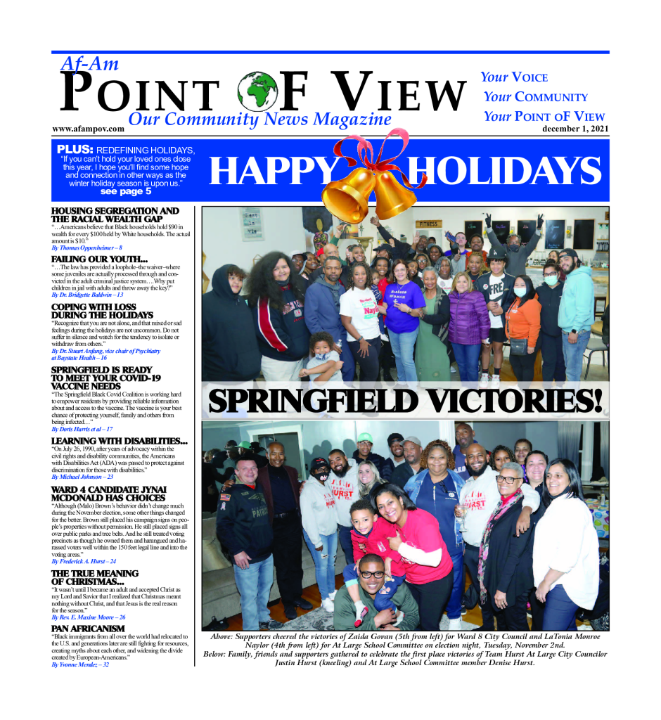 Cover of the December 2021 issue of Af-Am Point of View News Magazine