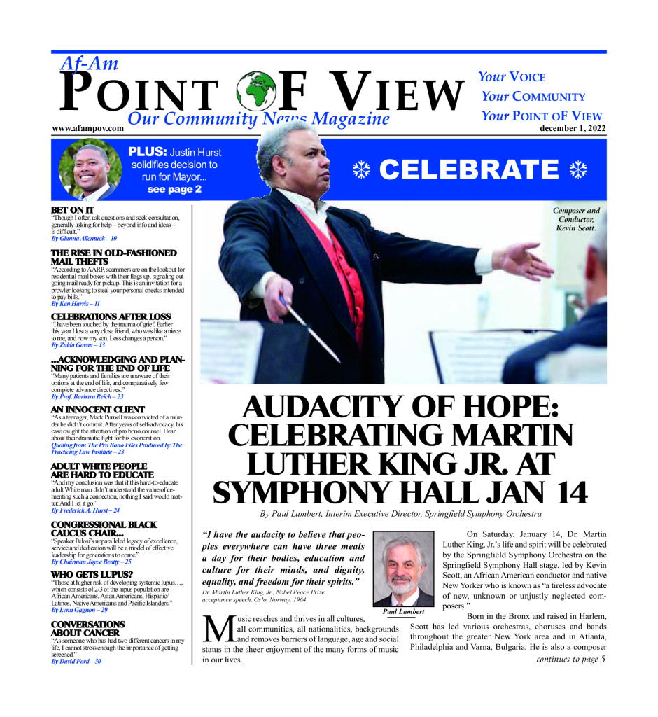 Cover of the December 2022 issue of Af-Am Point of View News Magazine