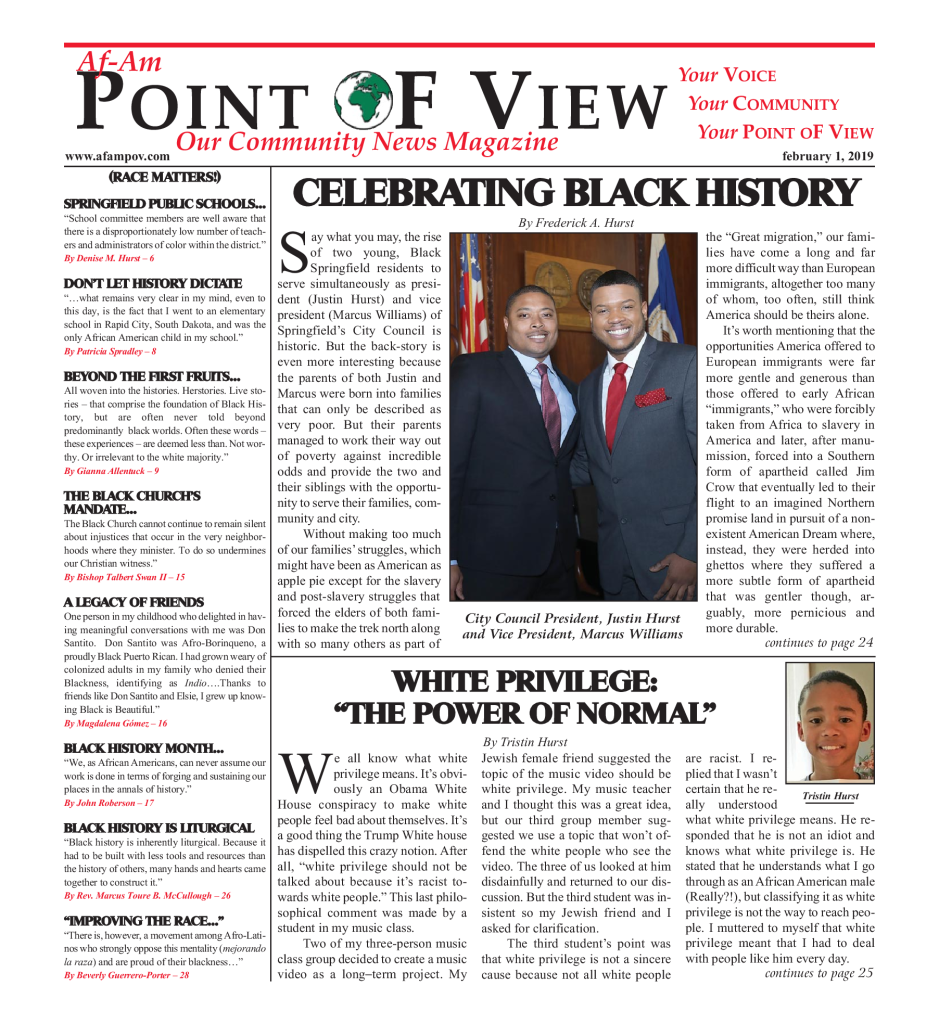 Cover of the February 2019 issue of Af-Am Point of View News Magazine