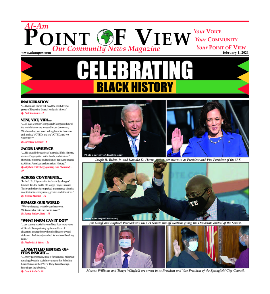 Cover of the February 2021 issue of Af-Am Point of View News Magazine