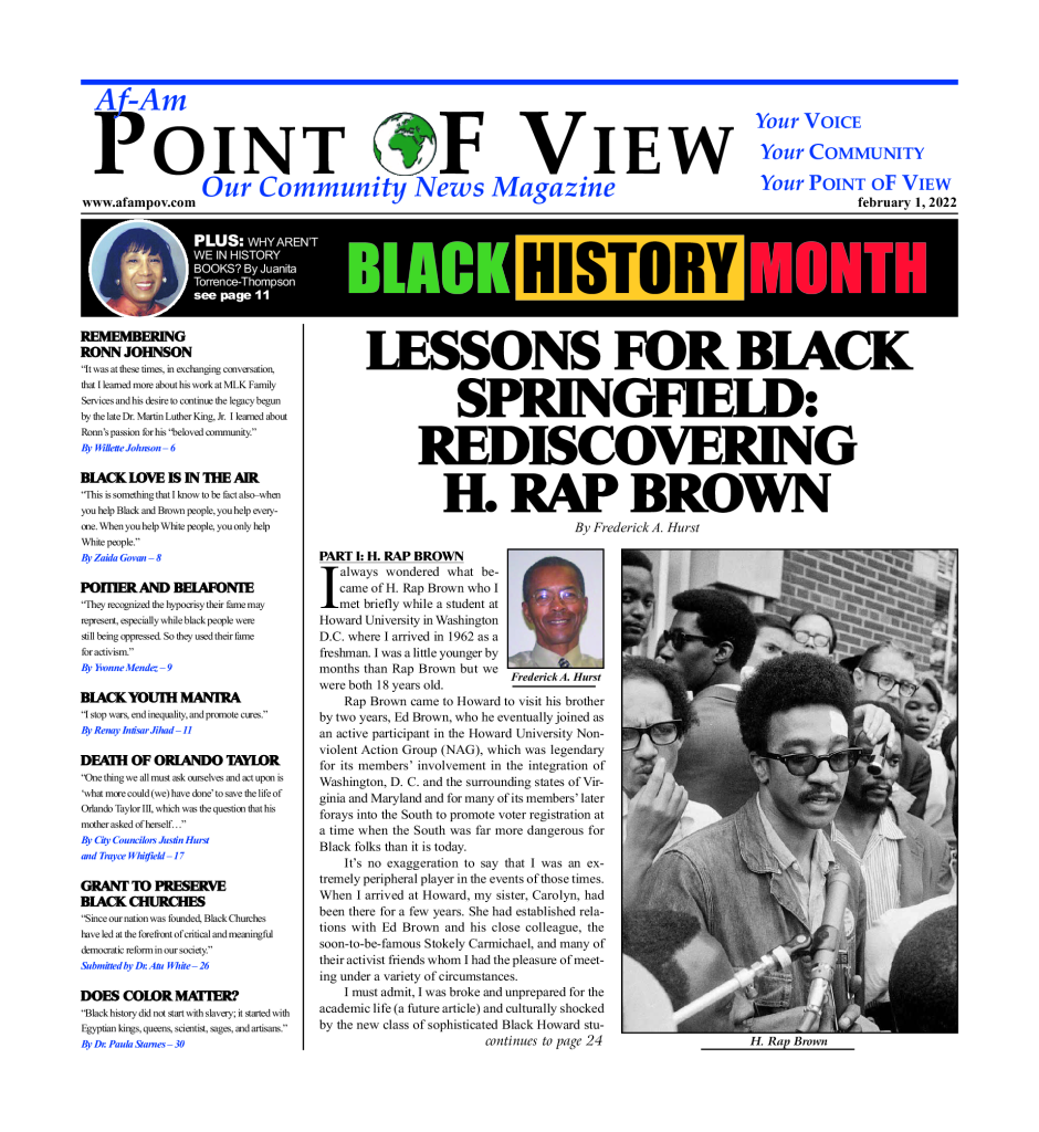 Cover of the February 2022 issue of Af-Am Point of View News Magazine
