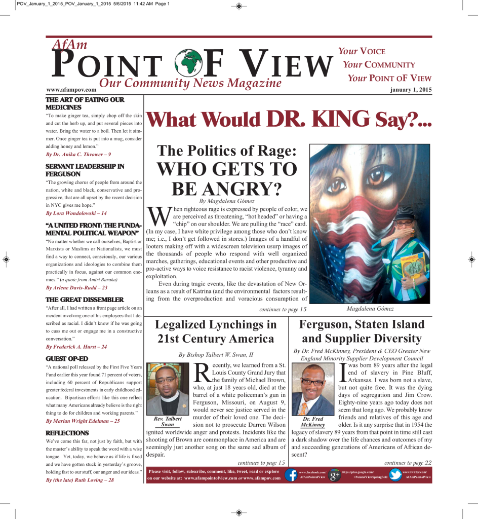 Cover of the January 2015 issue of Af-Am Point of View News Magazine