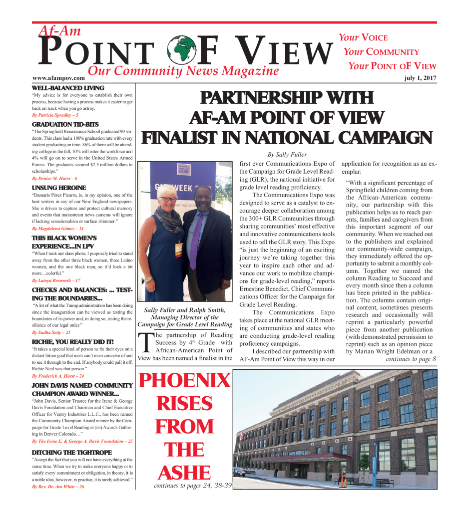 Cover of the July 2017 issue of Af-Am Point of View News Magazine