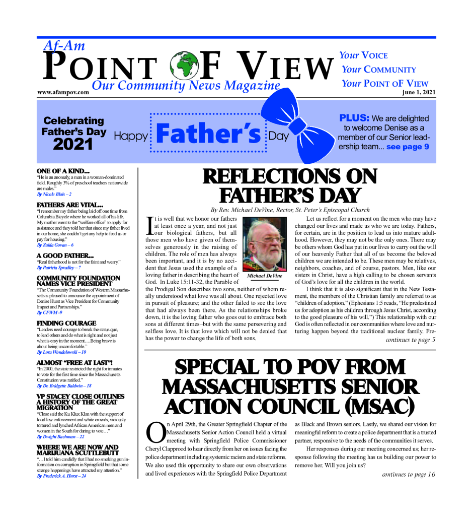 Cover of the June 2021 issue of Af-Am Point of View News Magazine