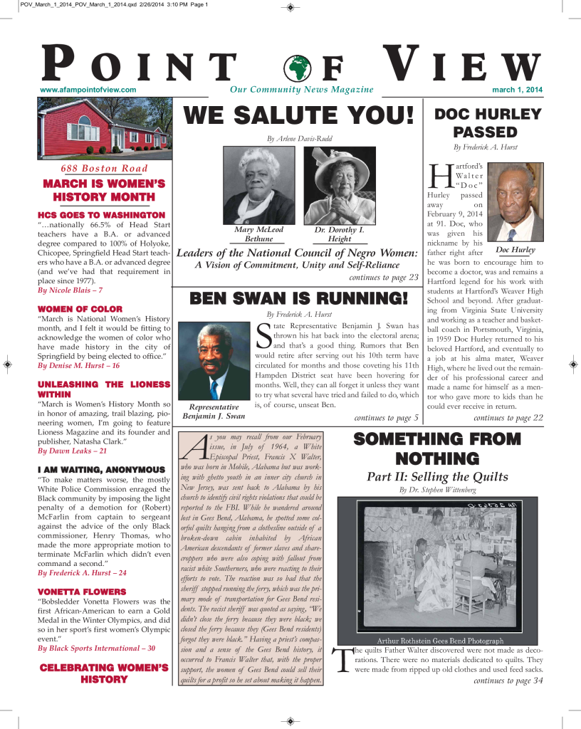 Cover of the March 2014 issue of Af-Am Point of View News Magazine