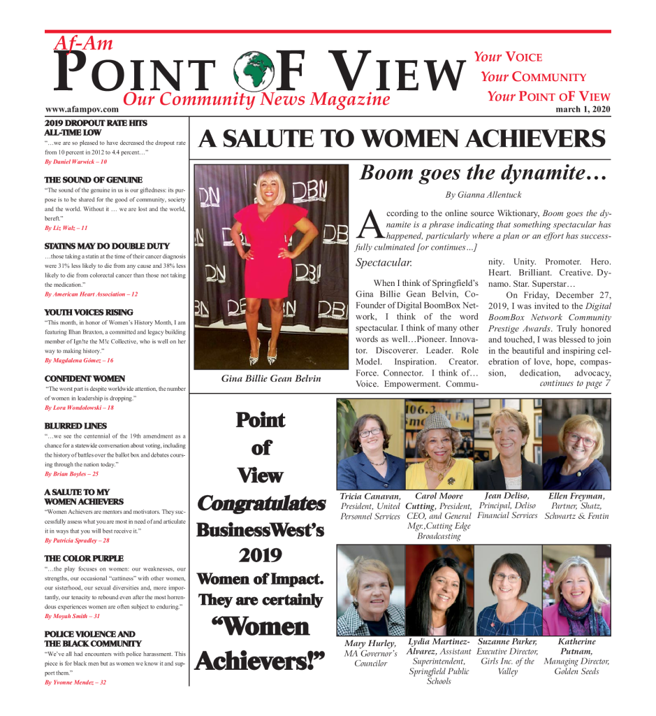 Cover of the March 2020 issue of Af-Am Point of View News Magazine