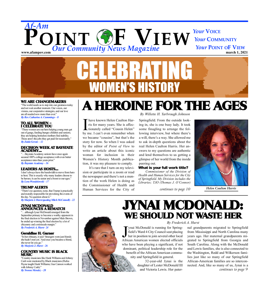 Cover of the March 2021 issue of Af-Am Point of View News Magazine