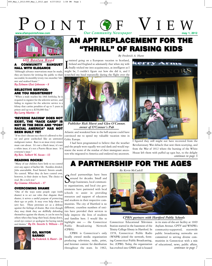 Cover of the May 2012 issue of Af-Am Point of View News Magazine