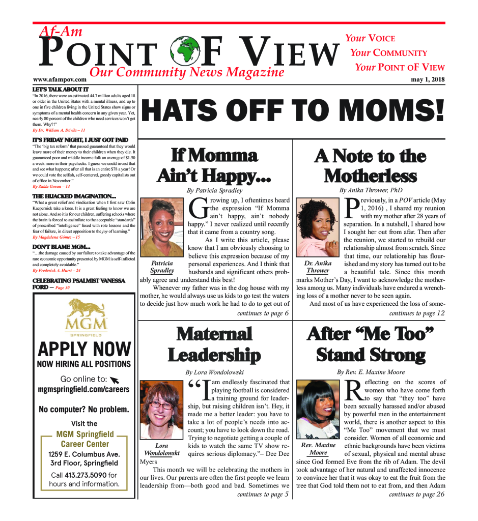 Cover of the May 2018 issue of Af-Am Point of View News Magazine