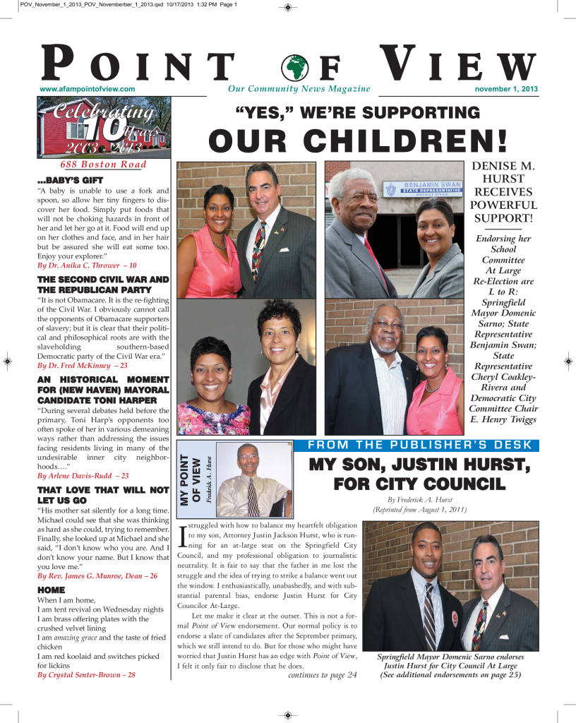 Cover of the November 2013 issue of Af-Am Point of View News Magazine