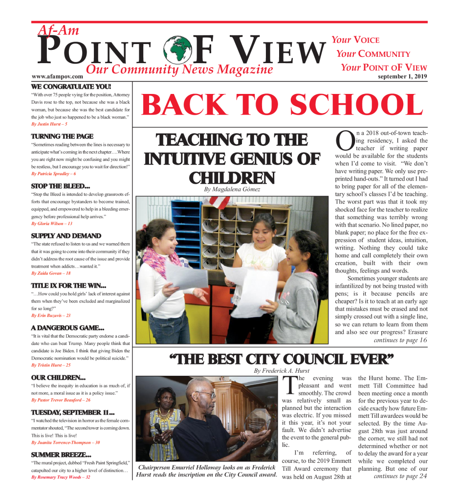 Cover of the September 2019 issue of Af-Am Point of View News Magazine