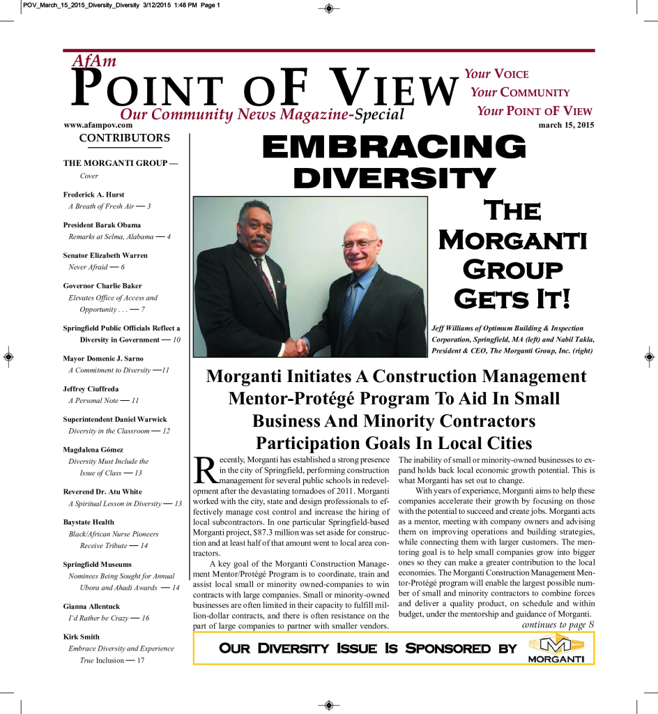 Cover of the Diversity – March 2015 issue of Af-Am Point of View News Magazine