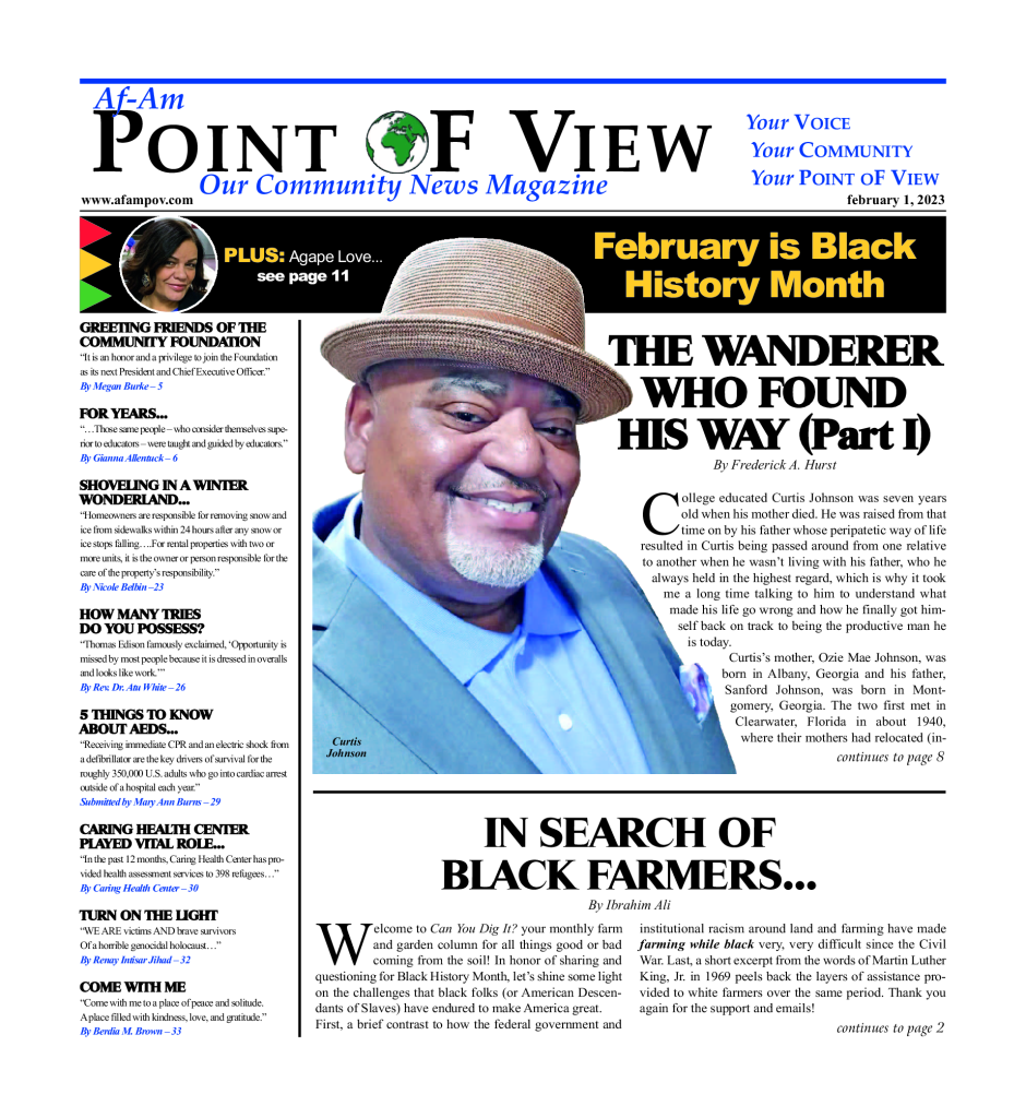 Cover of the February 2023 issue of Af-Am Point of View News Magazine