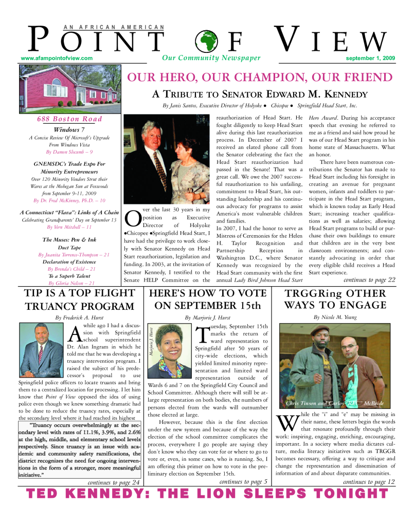 Cover of the September 2009 issue of Af-Am Point of View News Magazine