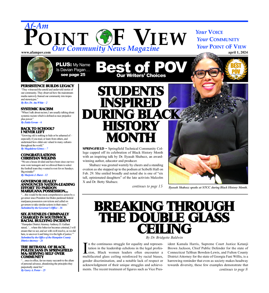 Cover of the April 2024 issue of Af-Am Point of View News Magazine