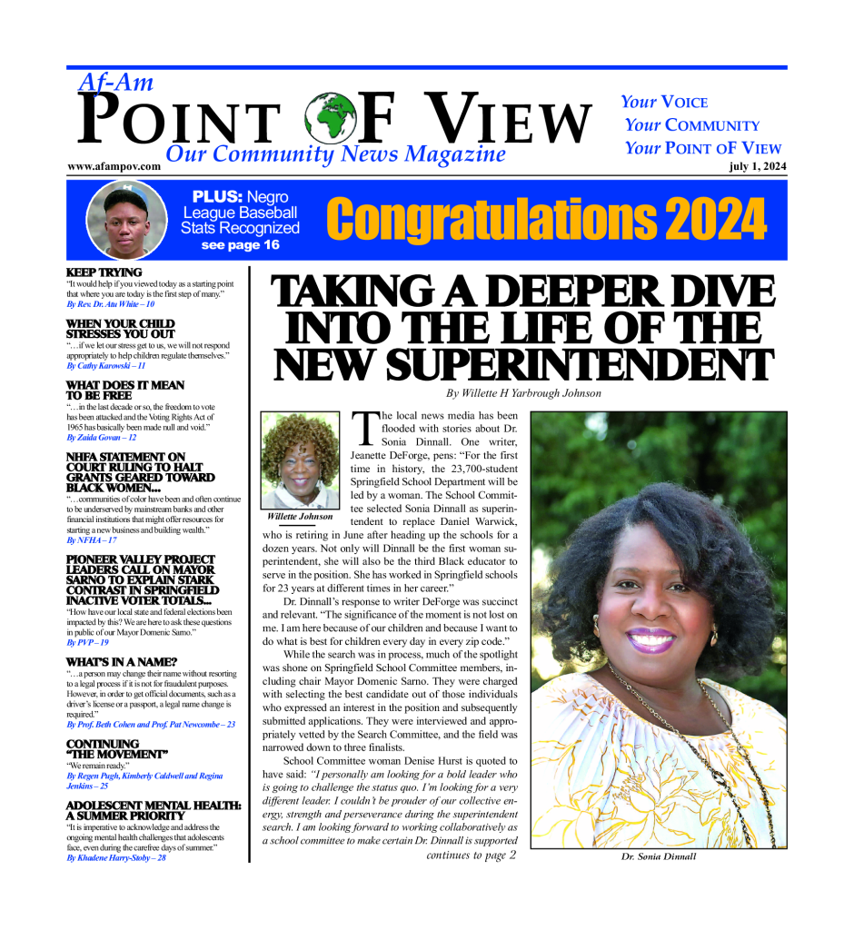 Cover of the July 2024 issue of Af-Am Point of View News Magazine