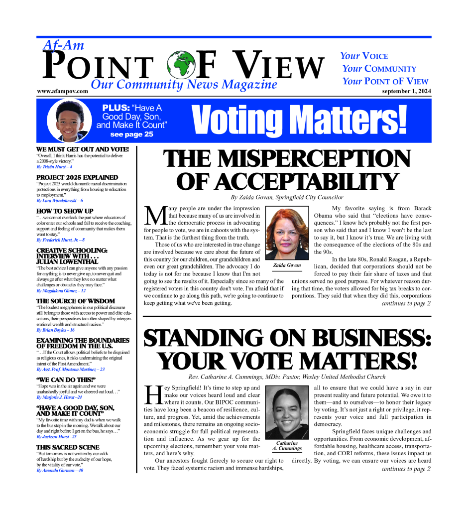 Cover of the September 2024 issue of Af-Am Point of View News Magazine