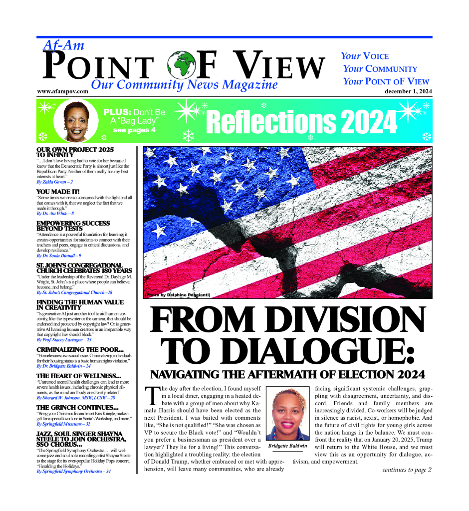 Cover of the December 2024 issue of Af-Am Point of View News Magazine