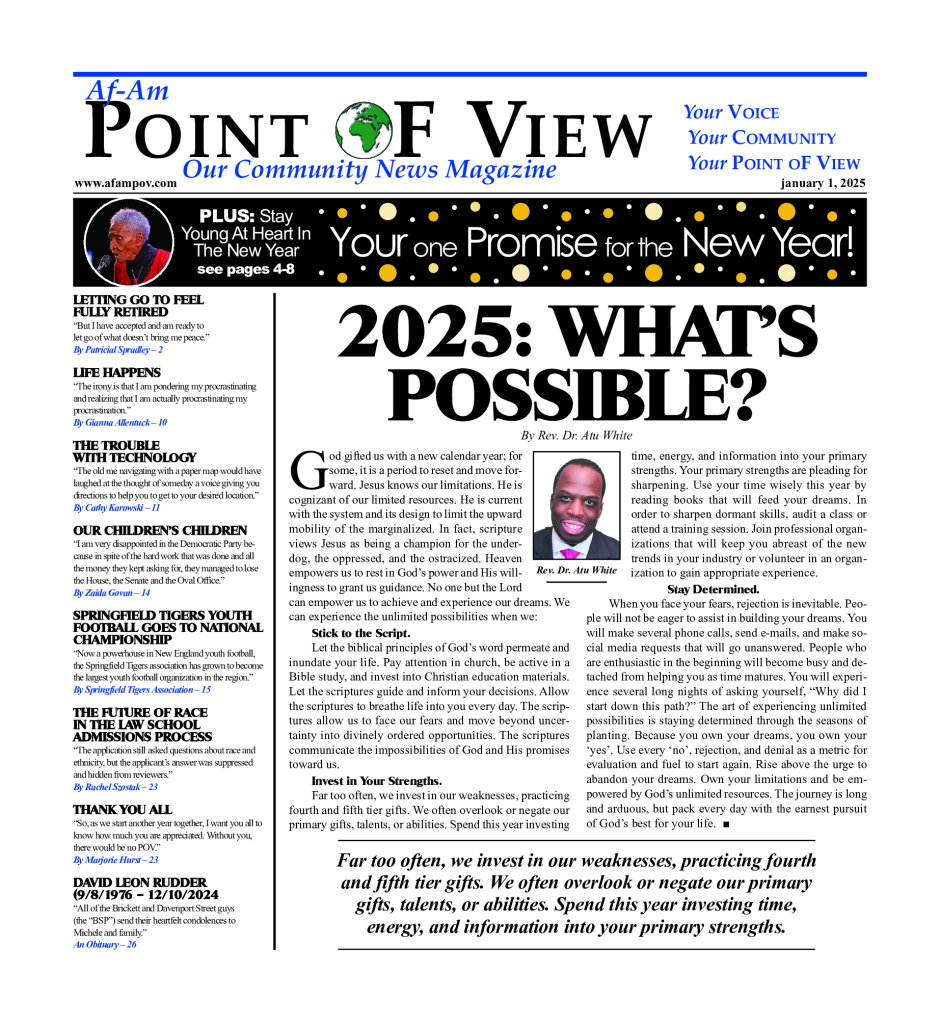 Cover of the January 2025 issue of Af-Am Point of View News Magazine