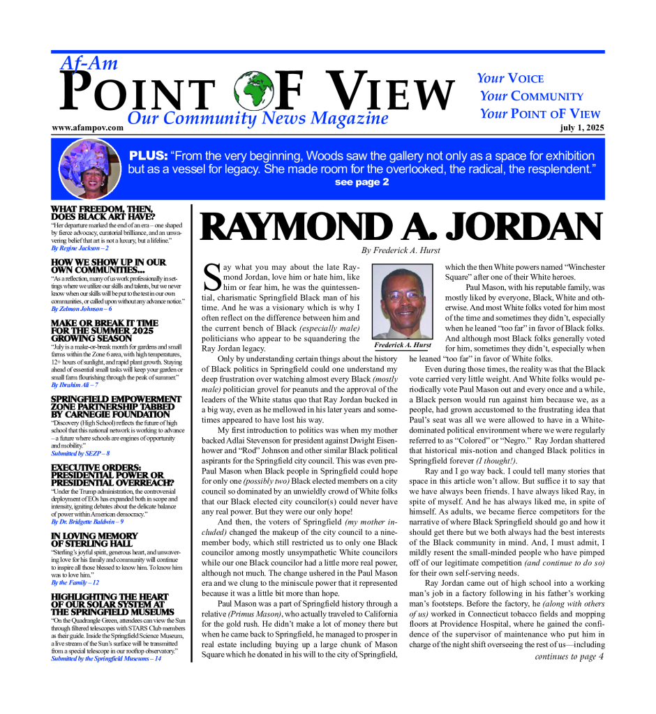 Cover of the July 2025 issue of Af-Am Point of View News Magazine