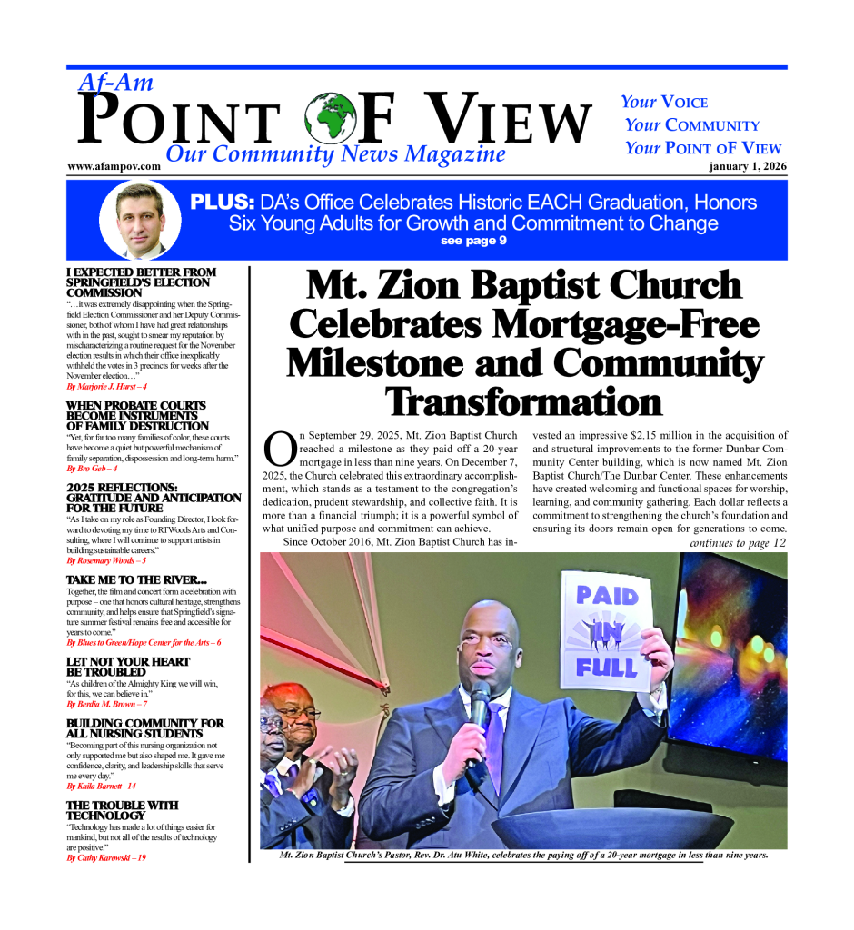 Cover of the January 2026 issue of Af-Am Point of View News Magazine