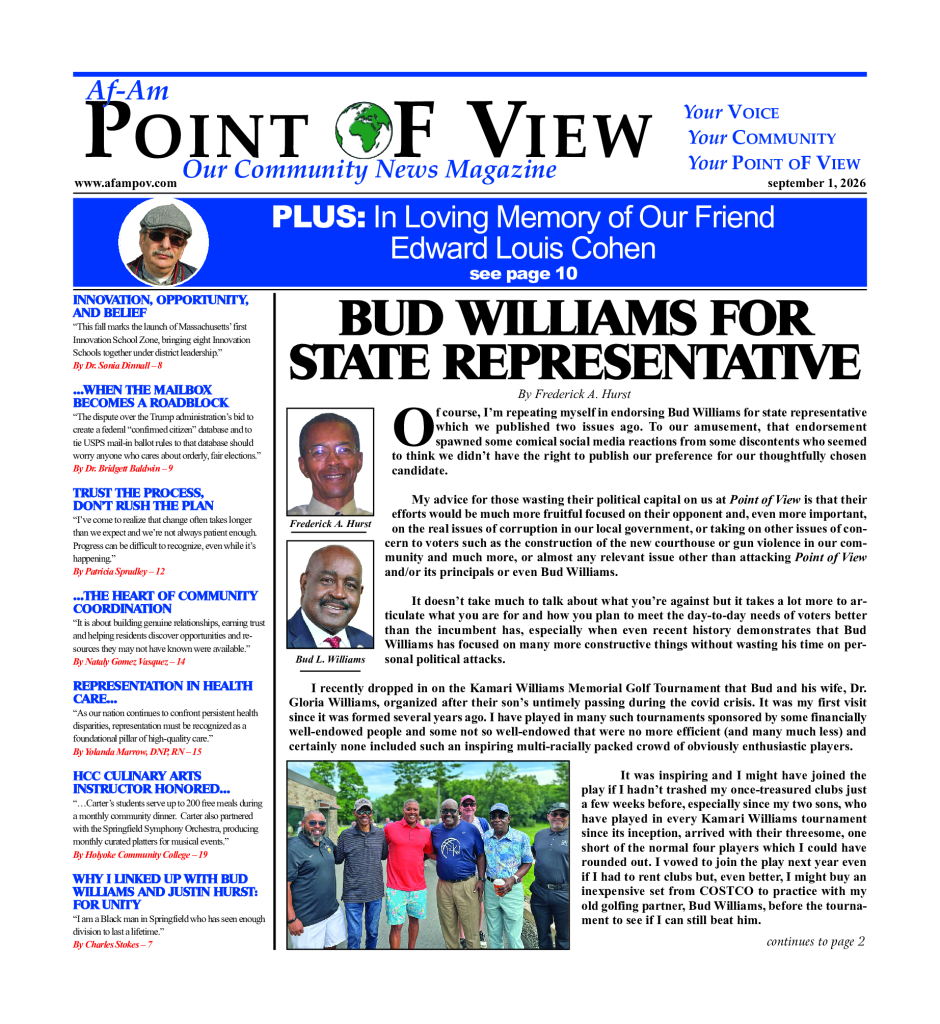 Cover of the September 2026 issue of Af-Am Point of View News Magazine
